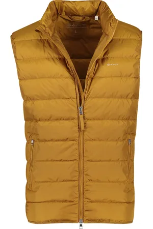 GANT Bodywarmer goud effen rits normale fit