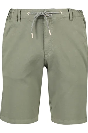 Portofino Katoen olijfgroene korte broek elastische band