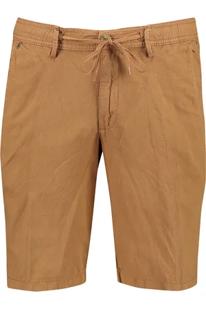 Atelier Gardeur Korte broek Jasper effen bruin katoen