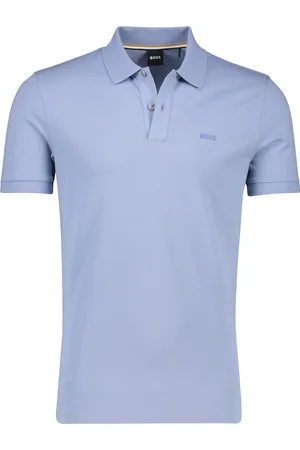 HUGO BOSS Boss Black polo effen lichtblauw pallas wijde fit