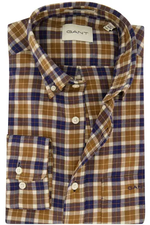 GANT Overhemd camel geruit button-down