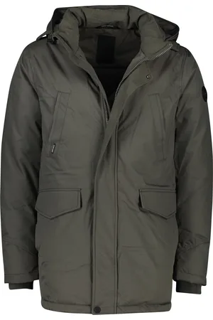 Airforce Winterjas effen rits + knoop slim fit waterafstotend polyester