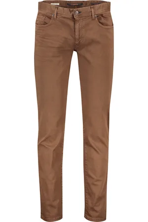 Alberto Bruine jeans effen katoen