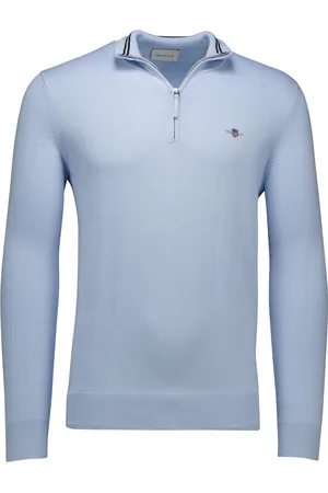 GANT Katoenen half zip trui effen normale fit