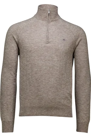 GANT Katoenen half zip trui gemeleerd normale fit