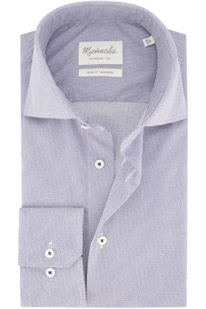 Michaelis Strijkvrij geprint overhemd slim fit katoen
