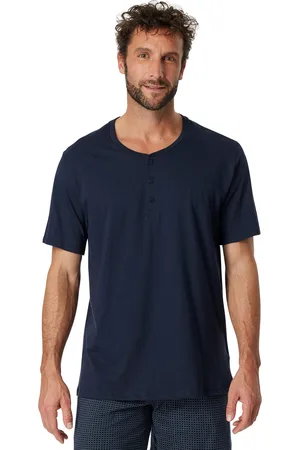 Schiesser Navy pyjamashirt korte mouw Mix&Relax