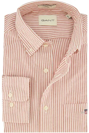 GANT Regular Fit casual overhemd wit gestreept Oxford