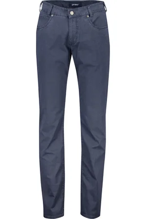 Atelier Gardeur Pantalon effen met riemlussen