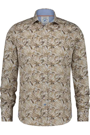 A fish named fred Casual slim fit overhemd geprint katoen