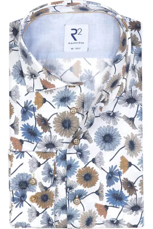 R2 Westbrook Business overhemd slim fit bloemenprint katoen