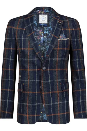 A fish named fred Colbert geruit slim fit