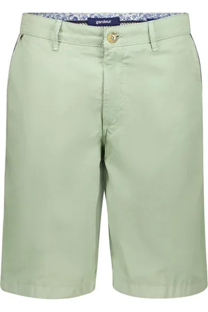 Atelier Gardeur Groene bermuda katoen modern fit
