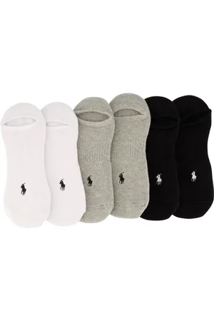 Ralph Lauren Sokken effen , grijs en zwart katoen 6- pack