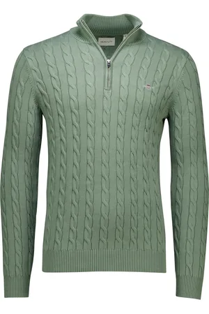 GANT Gebreid half zip trui normale fit katoen