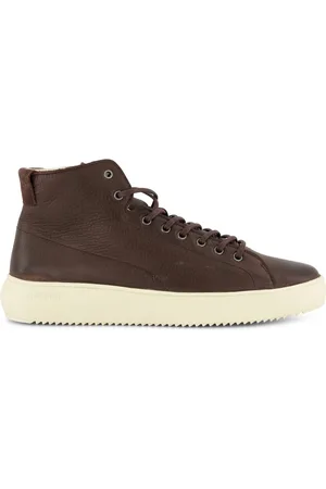Blackstone Sneakers donkerbruin effen leer