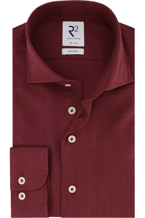 R2 Westbrook Business overhemd slim fit effen wol