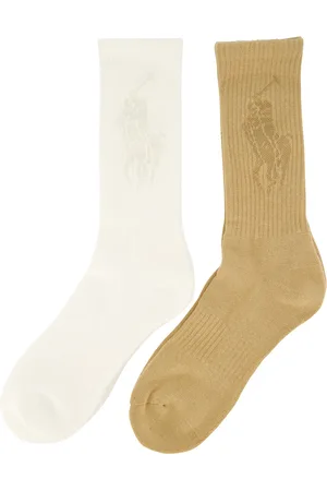 Ralph Lauren Sokken &wit effen katoen, stretch 2-pack