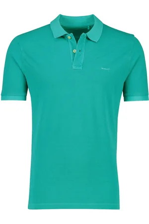 GANT Polo normale fit lichtblauw effen katoen 2 knopen