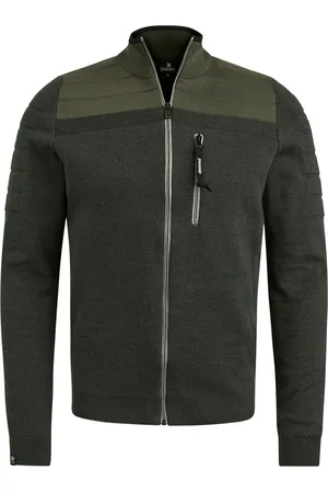 Vanguard Vest opstaande kraag rits effen met details katoen