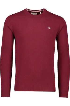 GANT Trui ronde hals effen 100% lamswol