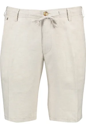 Atelier Gardeur Korte broek Jasper effen beige katoen