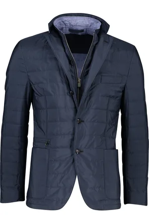 corneliani Tussenjas navy gewatteerd afneembare kraag
