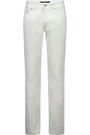 Atelier Gardeur 5-pocket off white katoen slim fit