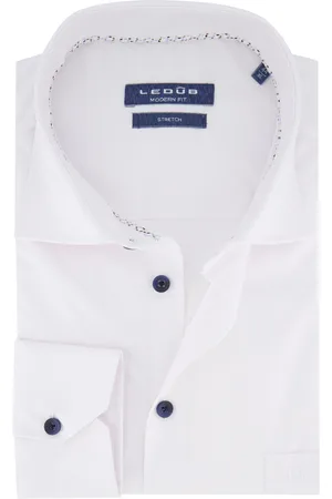 Ledub Overhemd modern fit stretch lange mouw