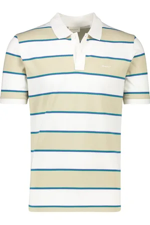 GANT Polo katoen gestreept normale fit korte mouw 2-knoops