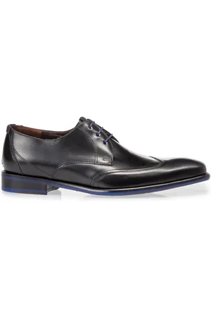 Floris van Bommel Nette schoenen effen met blauw detail leer