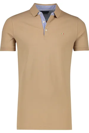 Portofino Polo extra lang beige korte mouw katoen