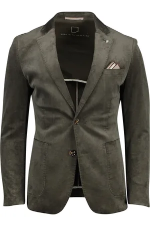 Born with Appetite Groene colbert katoen slim fit