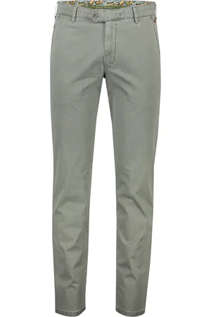Meyer Katoenen broek Tokyo slim fit olijfgroen effen