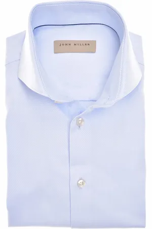 john miller Overhemd blauw cutaway lange mouw