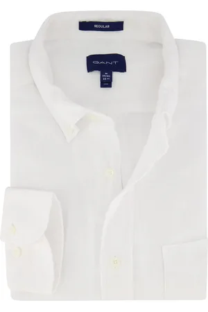 GANT Casual overhemd normale fit effen linnen