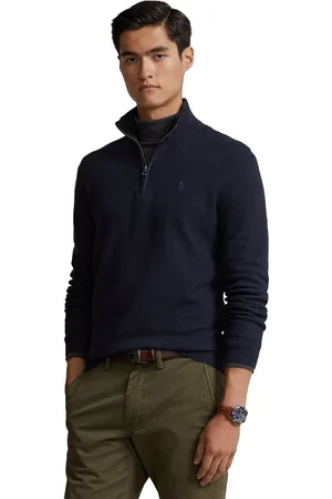 Ralph Lauren Trui opstaande kraag effen katoen