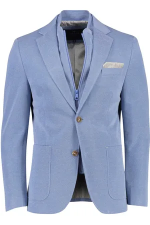 Portofino Colbert blauw Lommer katoen borstzak