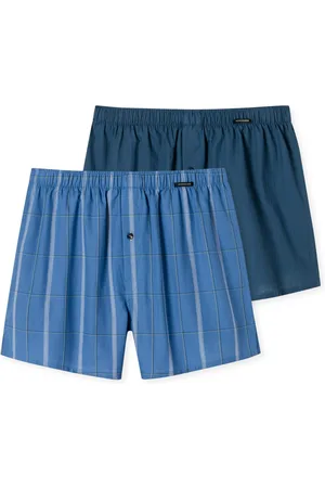 Schiesser Boxershorts 2-pack geruit en effen