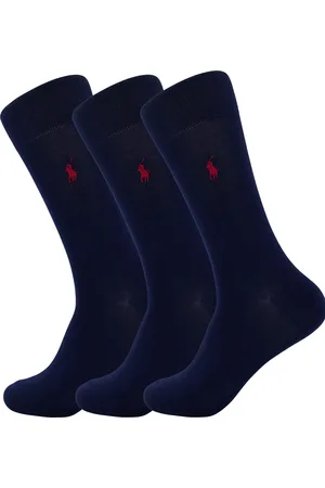 Ralph Lauren Sokken 3-pack navy met logo