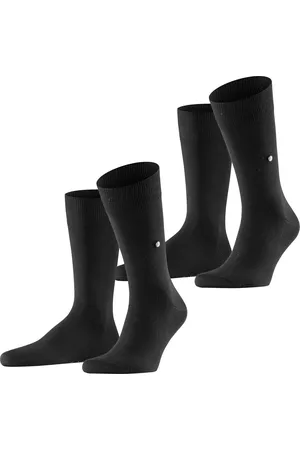 Burlington 2-pack effen zwarte sokken katoen