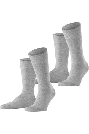 Burlington 2-Pack lichtgrijs sokken effen katoen