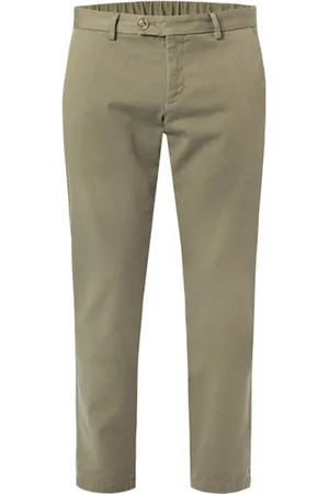 Hiltl Katoenen broek effen stretch Trento slim fit