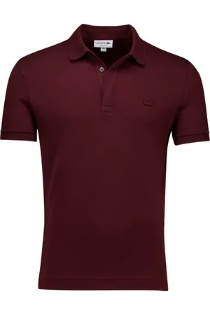 Lacoste Polo bordeaux korte mouw effen