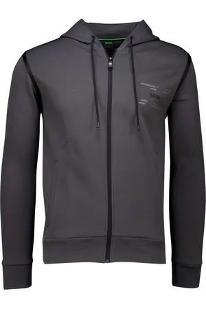 HUGO BOSS Boss Green vest Saggy effen donkergrijs normale fit katoen