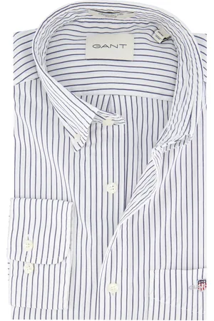 GANT Overhemd blauw gestreept Regular Fit