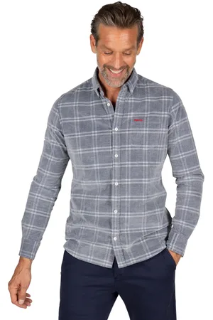 New Zealand Overhemd geruit normale fit corduroy