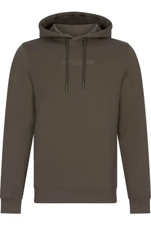 Cavallaro Napoli Taddeo hoodie donkergroen effen slim fit