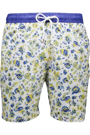 Paul &amp; Shark Zwemshort geel geprint Riviera polyester