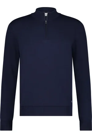 Blue Industry Trui half zip effen
